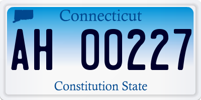 CT license plate AH00227