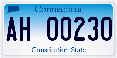 CT license plate AH00230