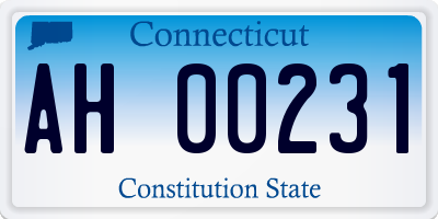 CT license plate AH00231