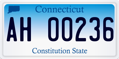 CT license plate AH00236