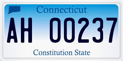 CT license plate AH00237