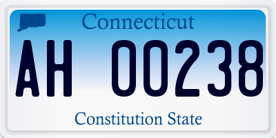 CT license plate AH00238