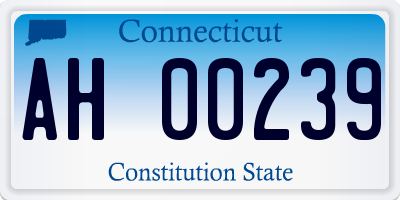 CT license plate AH00239