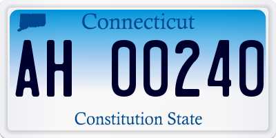 CT license plate AH00240