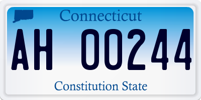 CT license plate AH00244