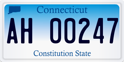 CT license plate AH00247