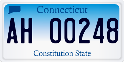 CT license plate AH00248