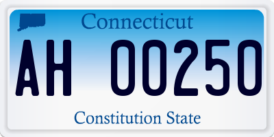 CT license plate AH00250