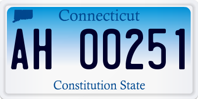 CT license plate AH00251