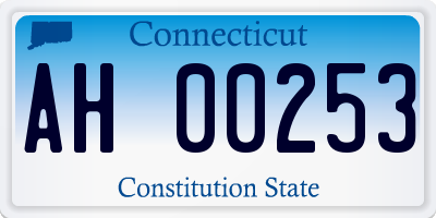 CT license plate AH00253