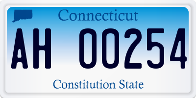 CT license plate AH00254