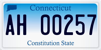 CT license plate AH00257