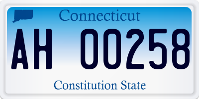 CT license plate AH00258