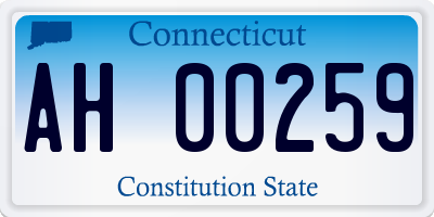 CT license plate AH00259