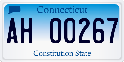 CT license plate AH00267