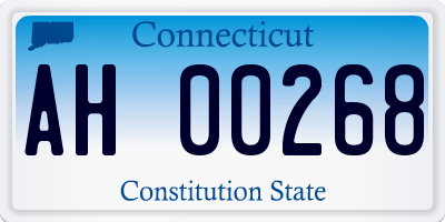 CT license plate AH00268