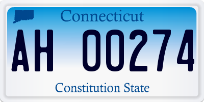 CT license plate AH00274