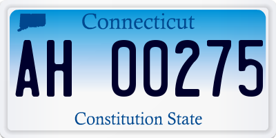 CT license plate AH00275