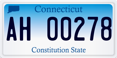 CT license plate AH00278