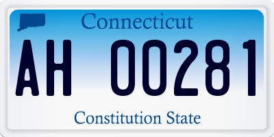 CT license plate AH00281
