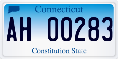 CT license plate AH00283