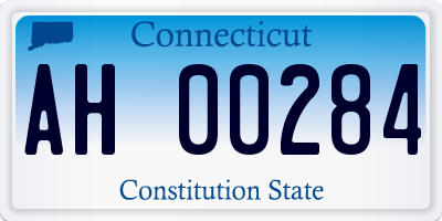 CT license plate AH00284