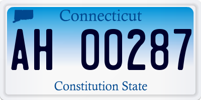 CT license plate AH00287