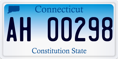 CT license plate AH00298