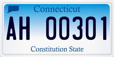 CT license plate AH00301