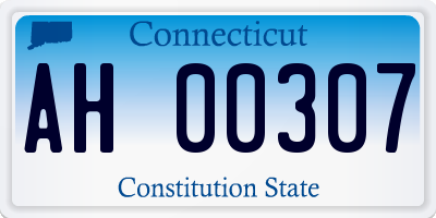CT license plate AH00307
