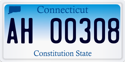 CT license plate AH00308
