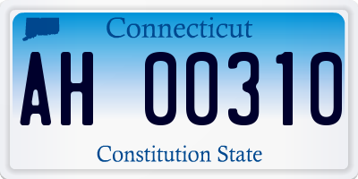 CT license plate AH00310