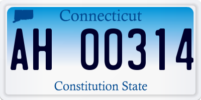 CT license plate AH00314