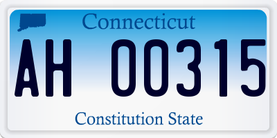 CT license plate AH00315