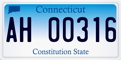 CT license plate AH00316
