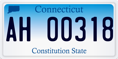 CT license plate AH00318