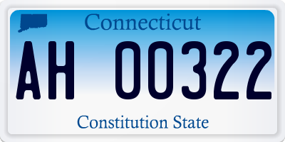 CT license plate AH00322