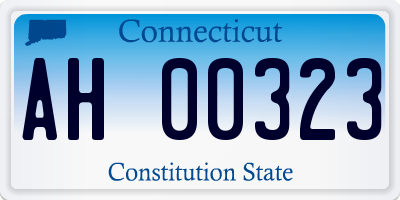 CT license plate AH00323