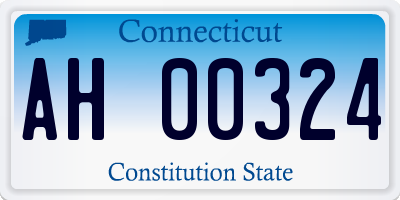 CT license plate AH00324