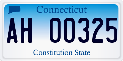 CT license plate AH00325