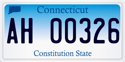 CT license plate AH00326