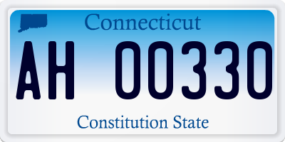 CT license plate AH00330
