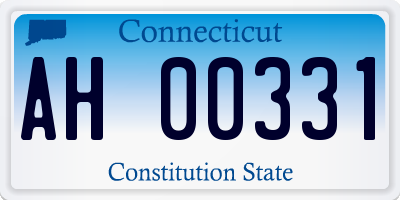 CT license plate AH00331