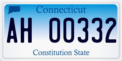 CT license plate AH00332