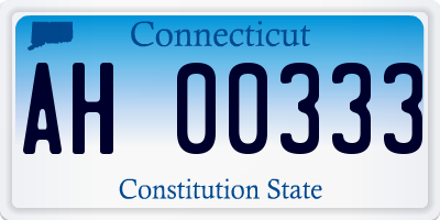CT license plate AH00333