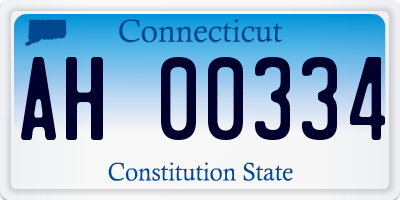 CT license plate AH00334