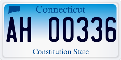 CT license plate AH00336