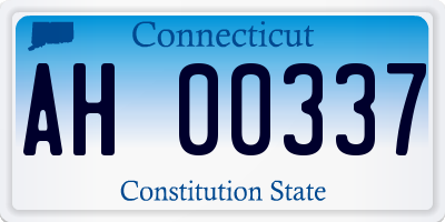 CT license plate AH00337
