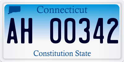 CT license plate AH00342