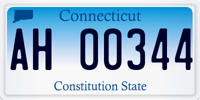 CT license plate AH00344
